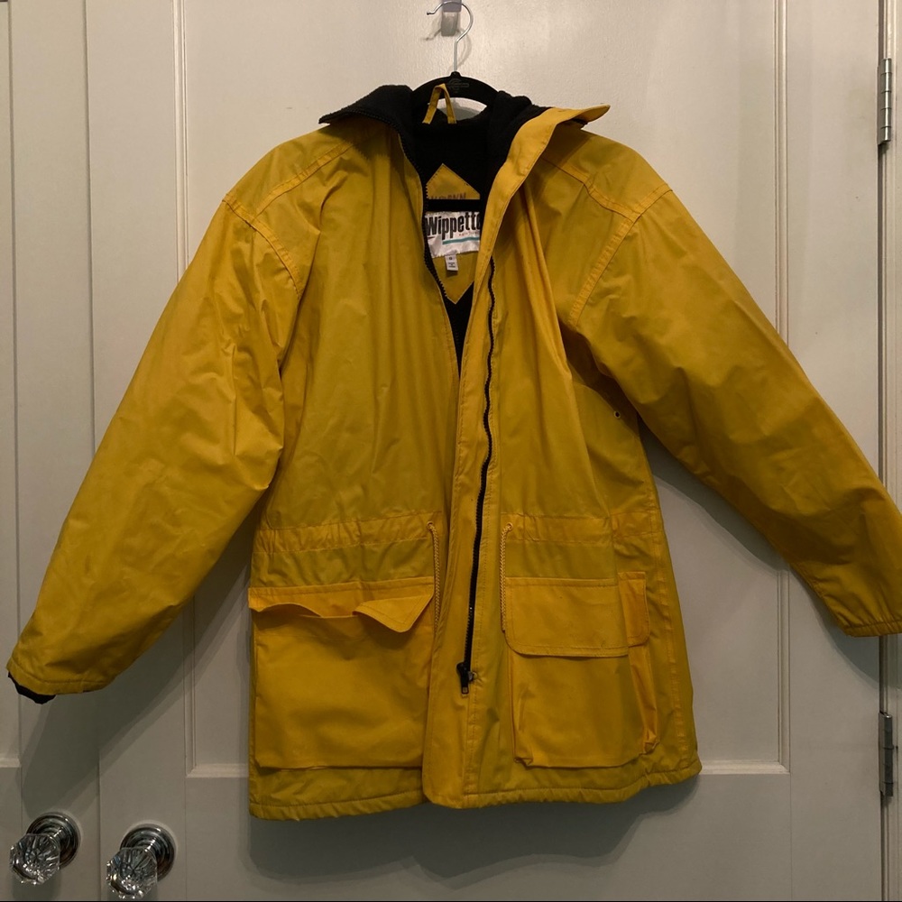 Yellow rain jacket